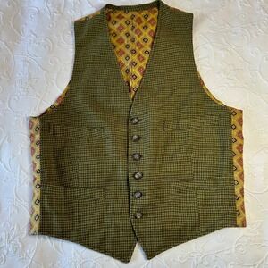 Men's Houndstooth Vest - Green